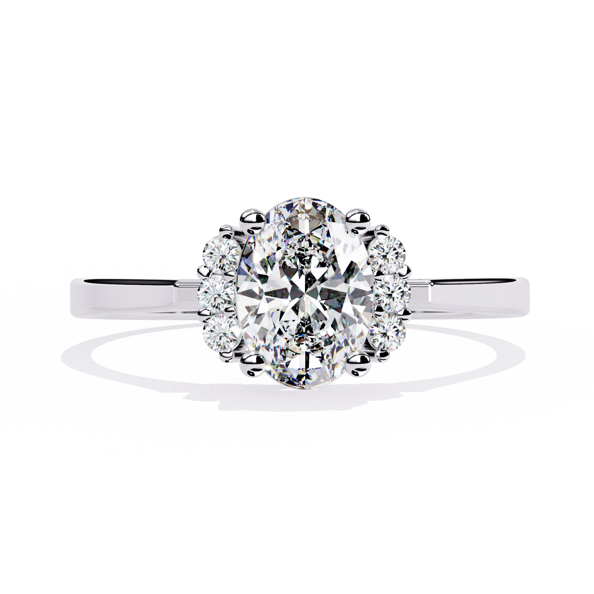 Elegant Oval-Cut Crystal Ring