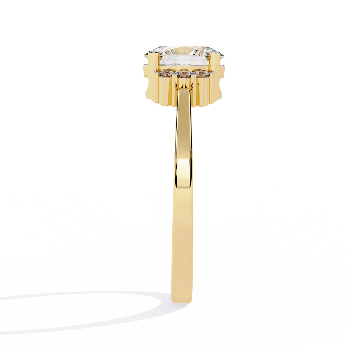 Elegant Oval-Cut Crystal Ring