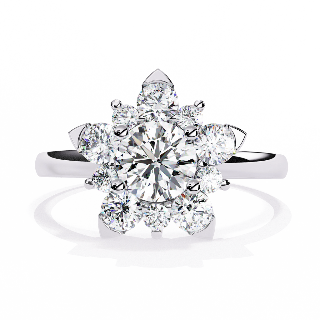 Elegant Diamond Floral Ring