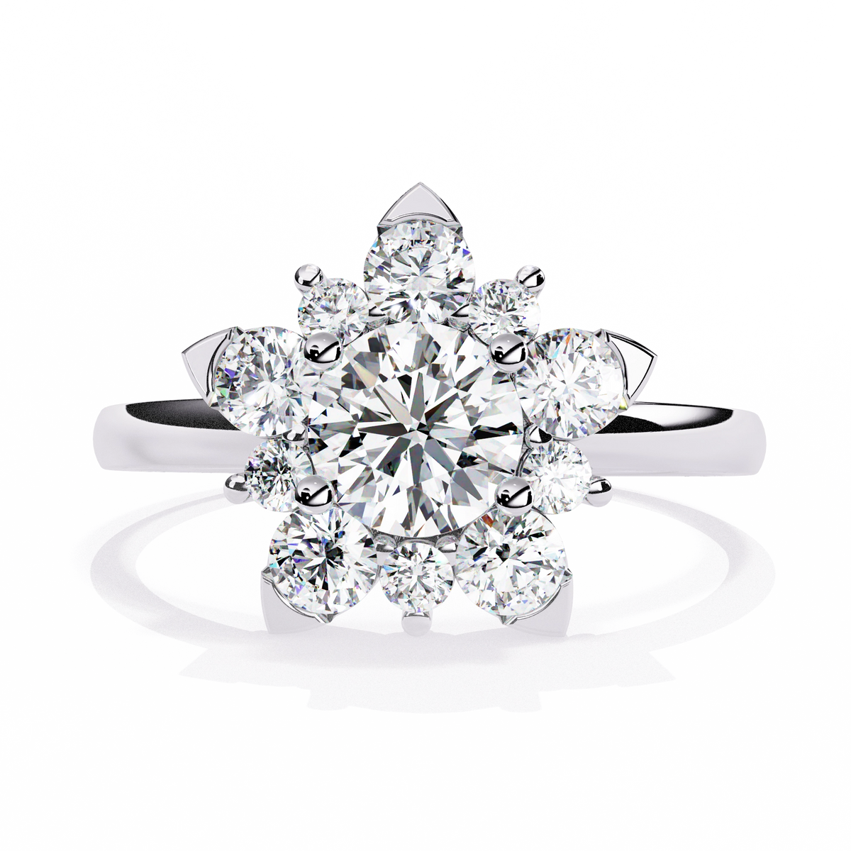 Elegant Diamond Floral Ring