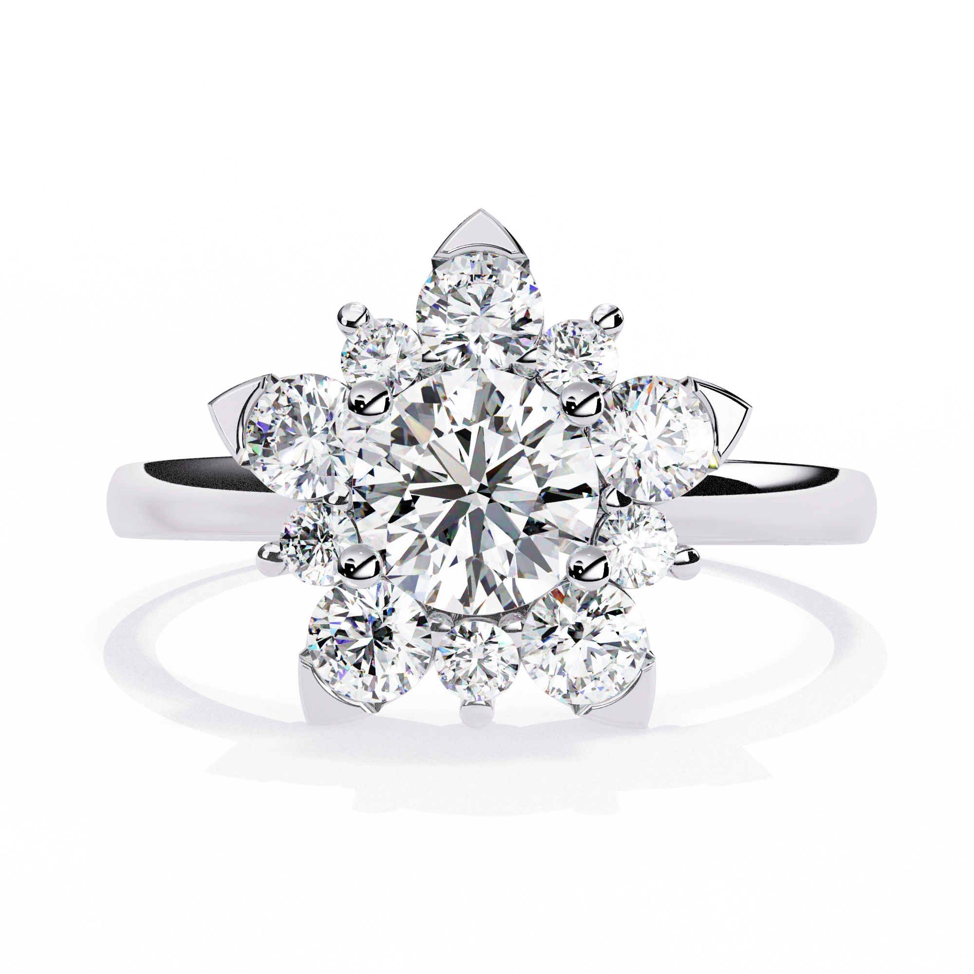 Elegant Diamond Floral Ring