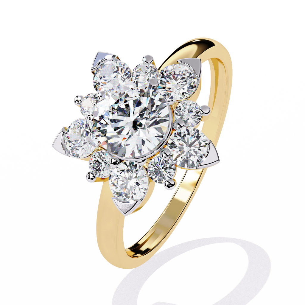 Elegant Diamond Floral Ring