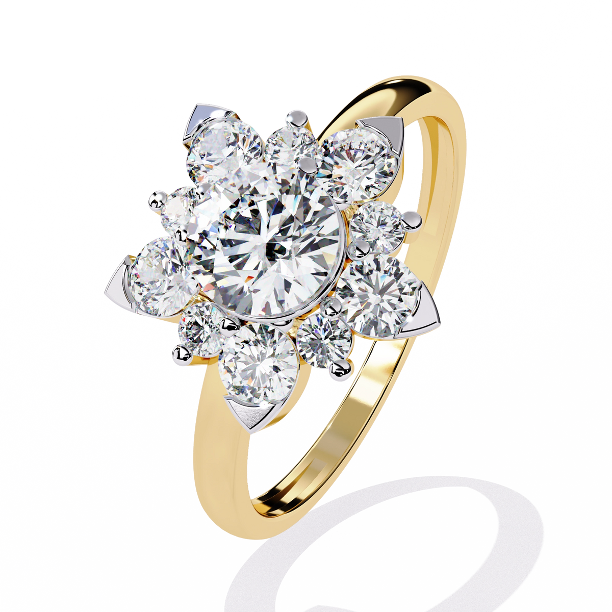 Elegant Diamond Floral Ring