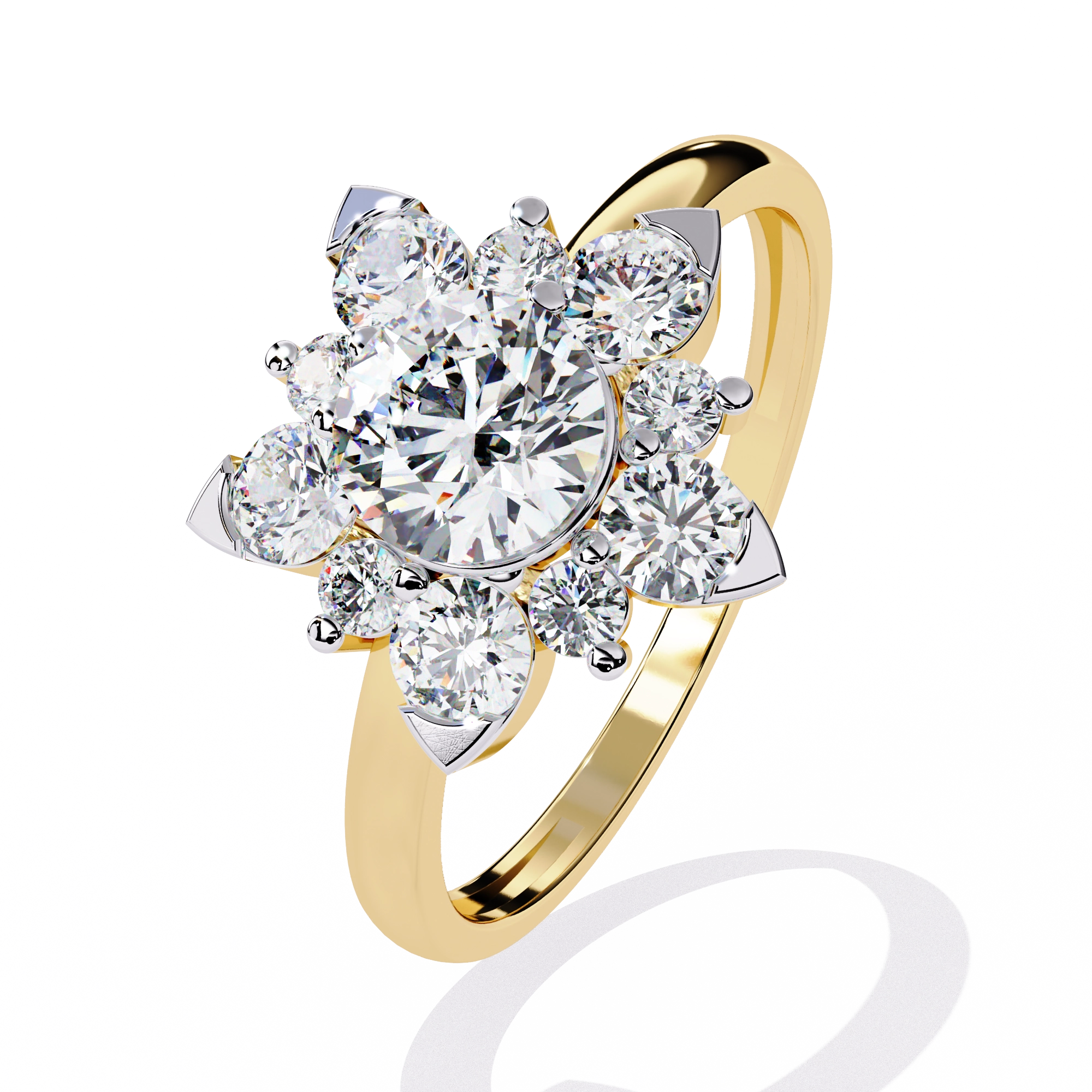 Elegant Diamond Floral Ring
