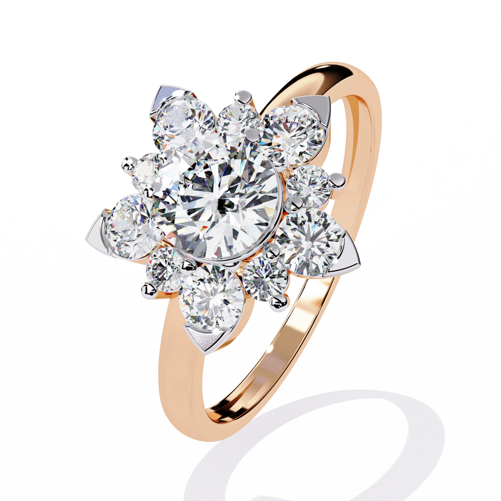 Elegant Diamond Floral Ring
