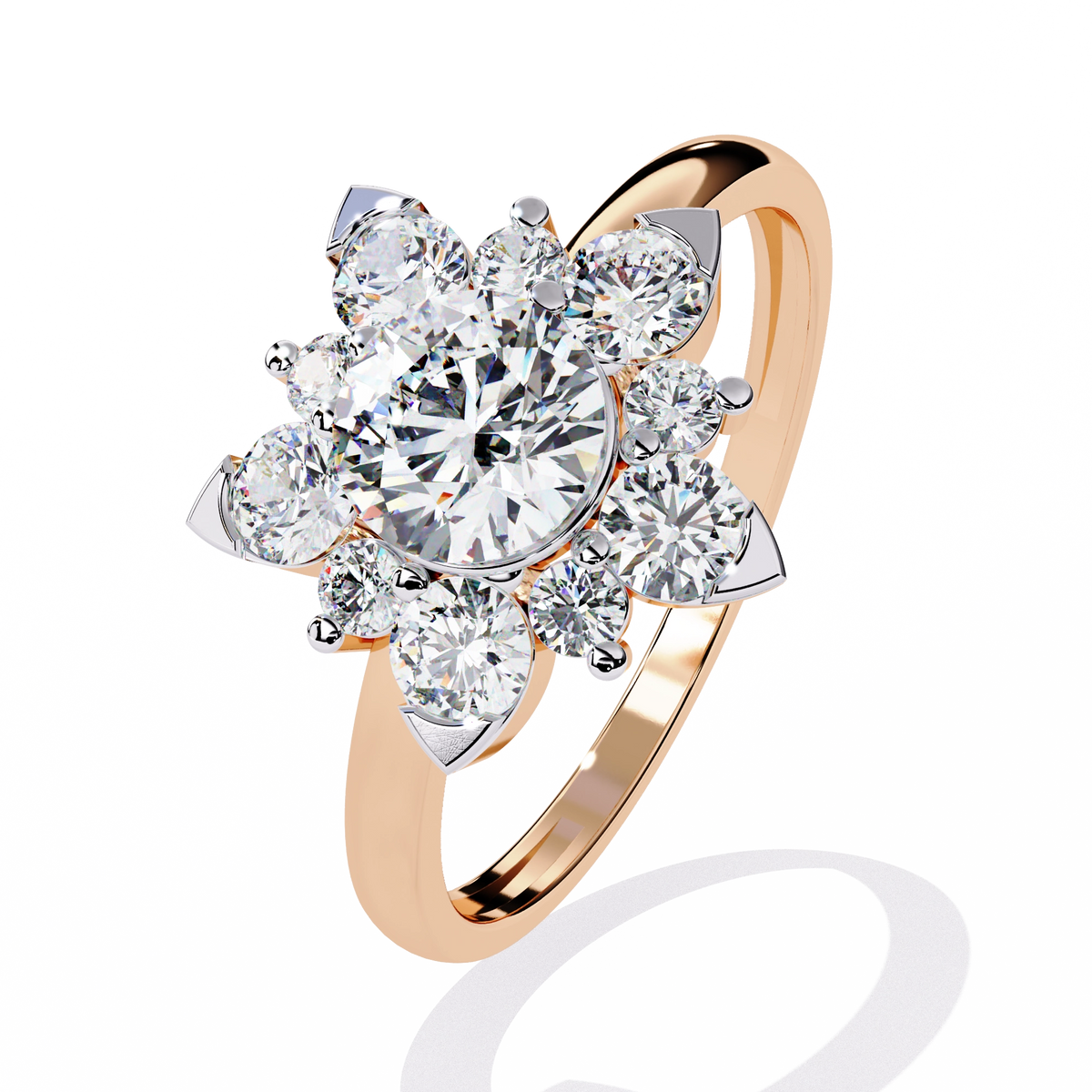 Elegant Diamond Floral Ring