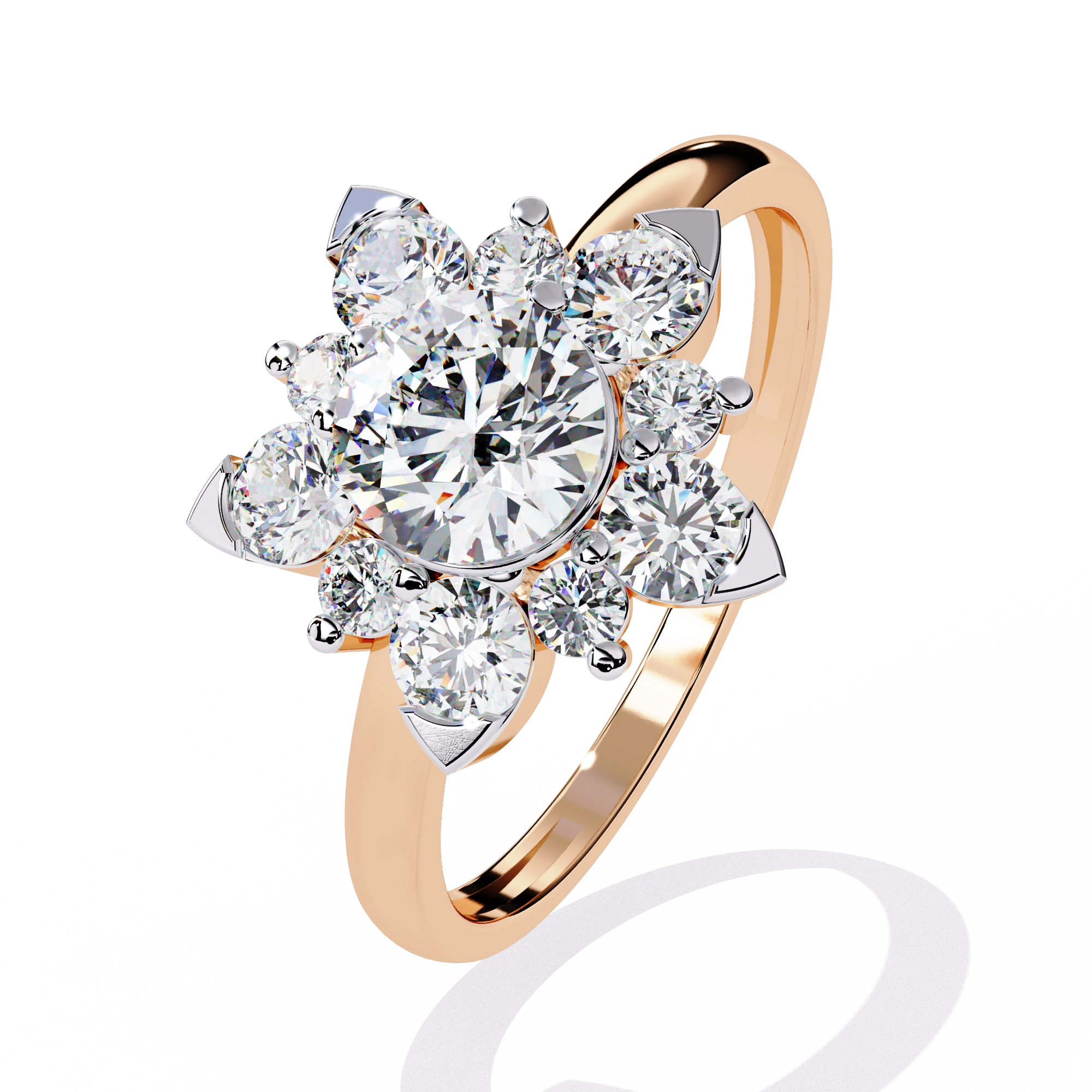 Elegant Diamond Floral Ring