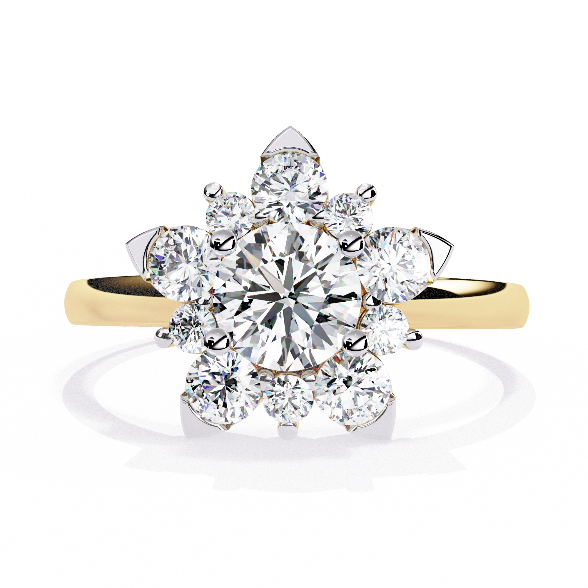 Elegant Diamond Floral Ring