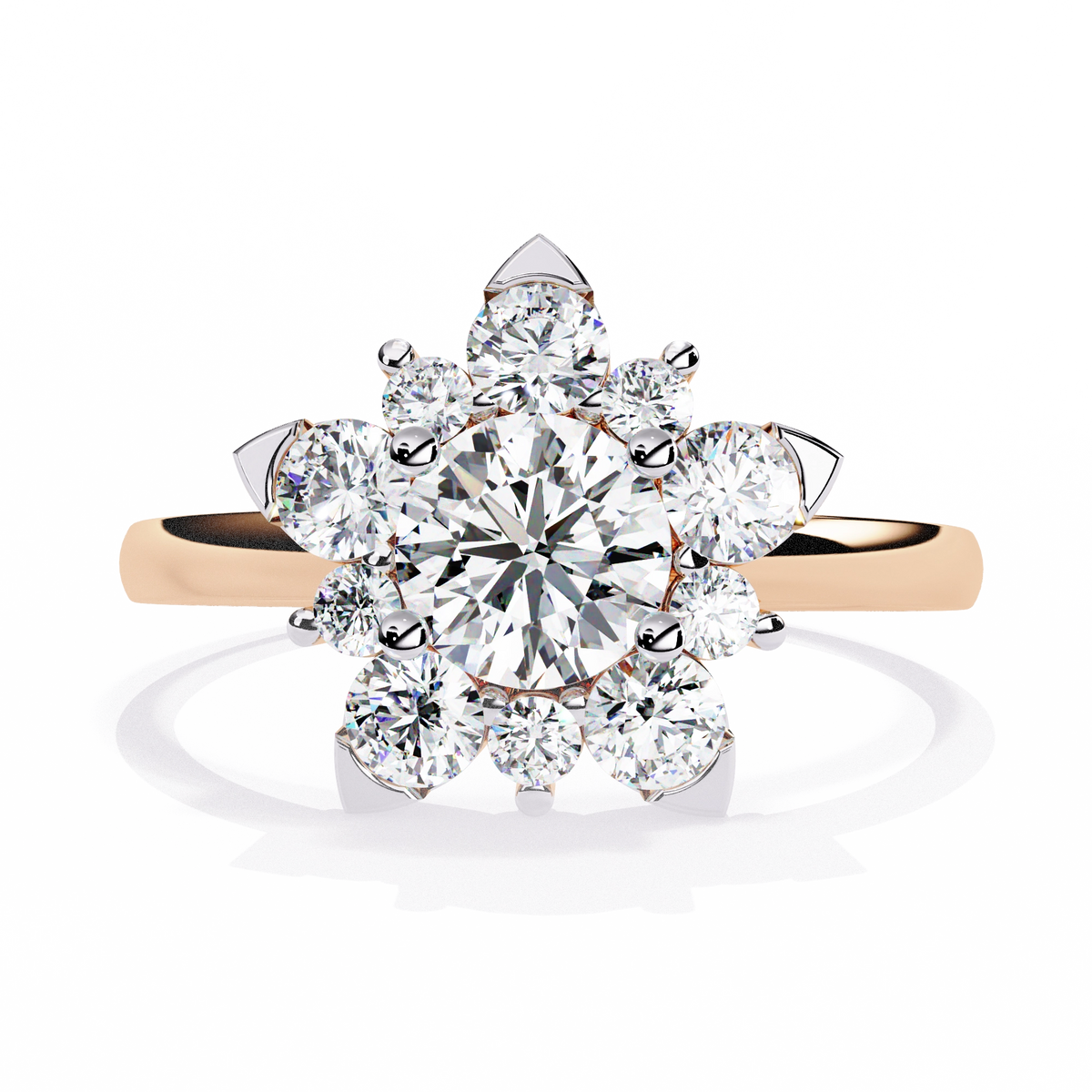 Elegant Diamond Floral Ring