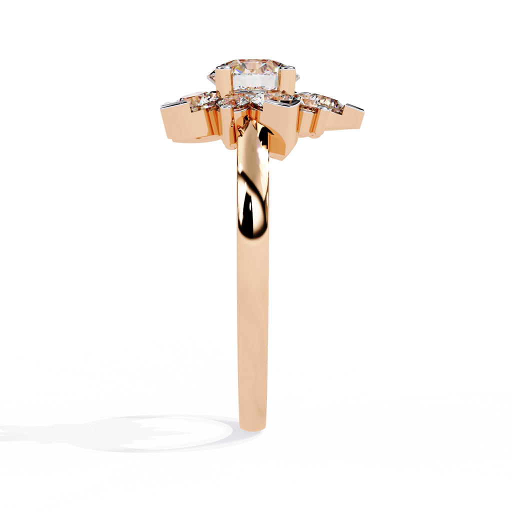 Elegant Diamond Floral Ring