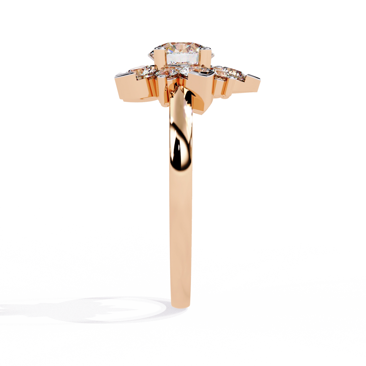 Elegant Diamond Floral Ring