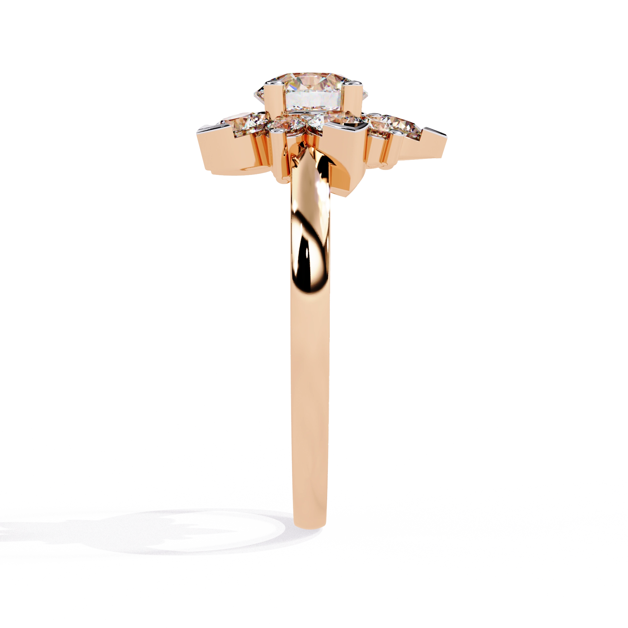 Elegant Diamond Floral Ring