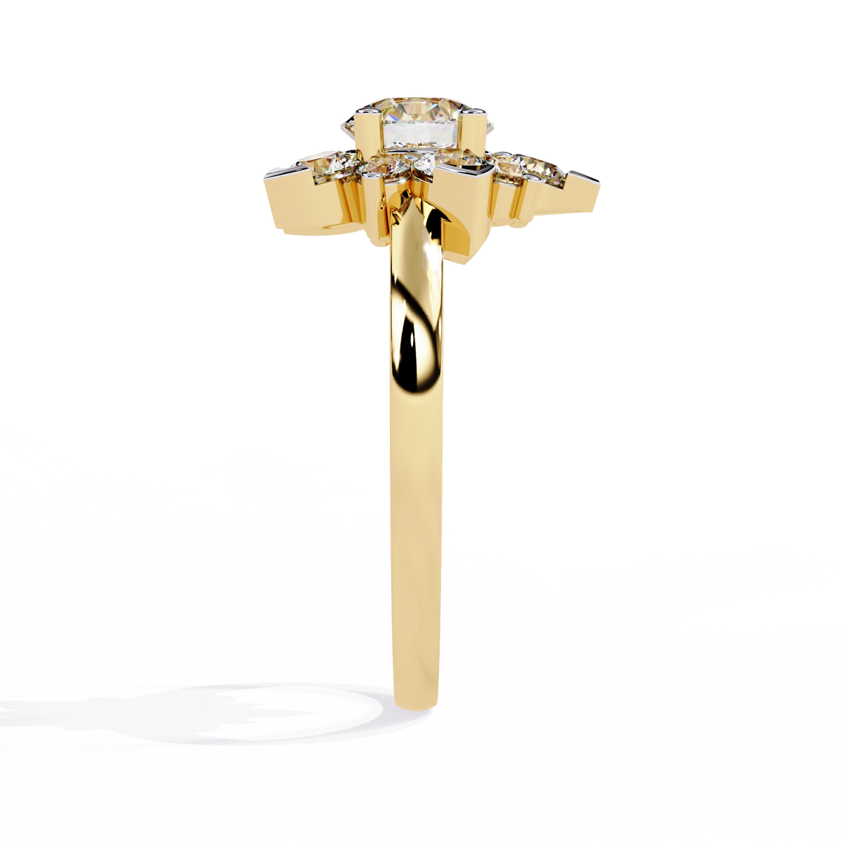 Elegant Diamond Floral Ring
