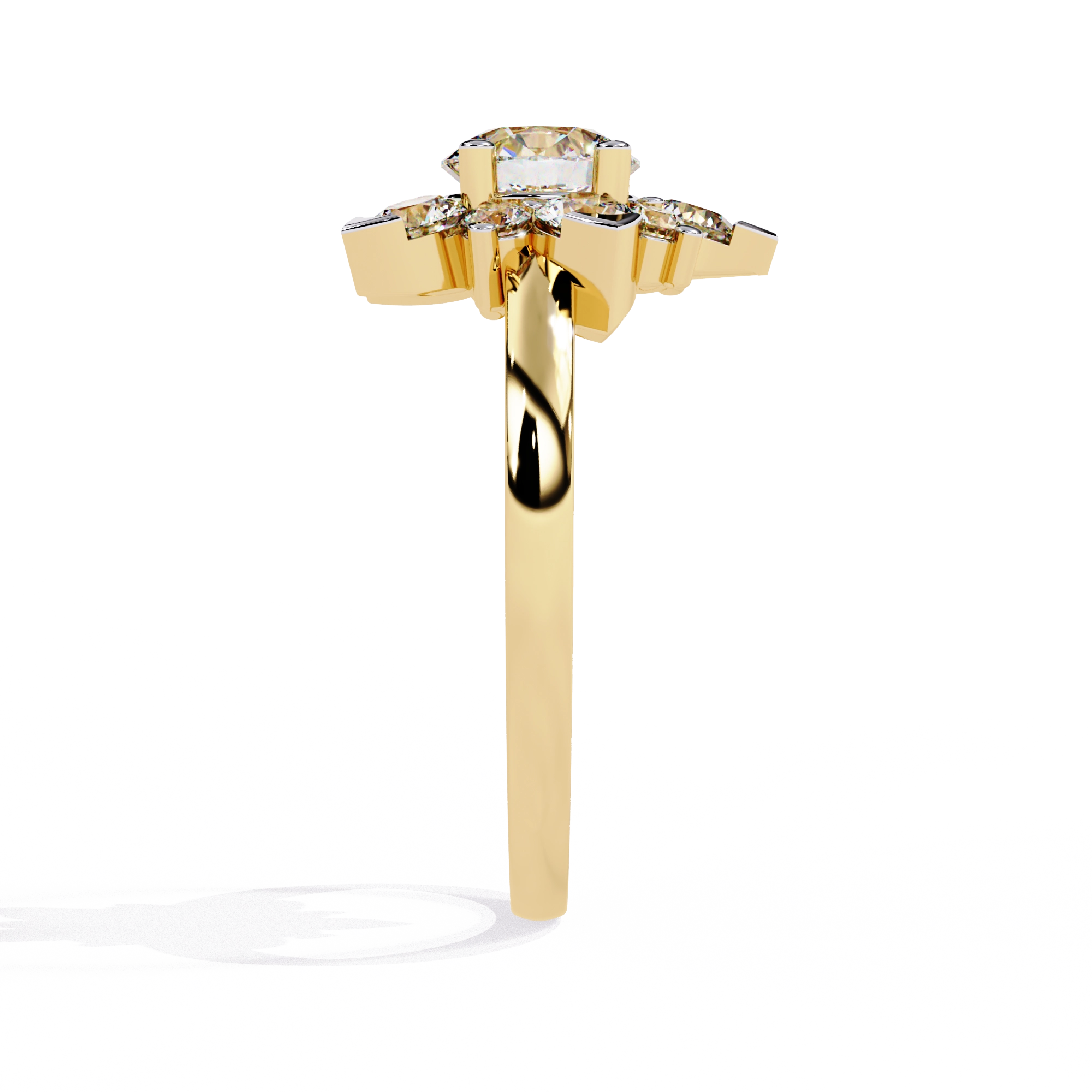 Elegant Diamond Floral Ring