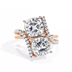 Luxury Twin Cushion Cut Diamond Ring