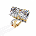 Luxury Twin Cushion Cut Diamond Ring