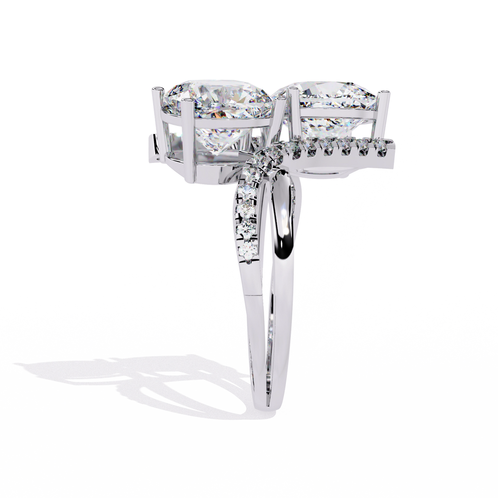 Luxury Twin Cushion Cut Diamond Ring