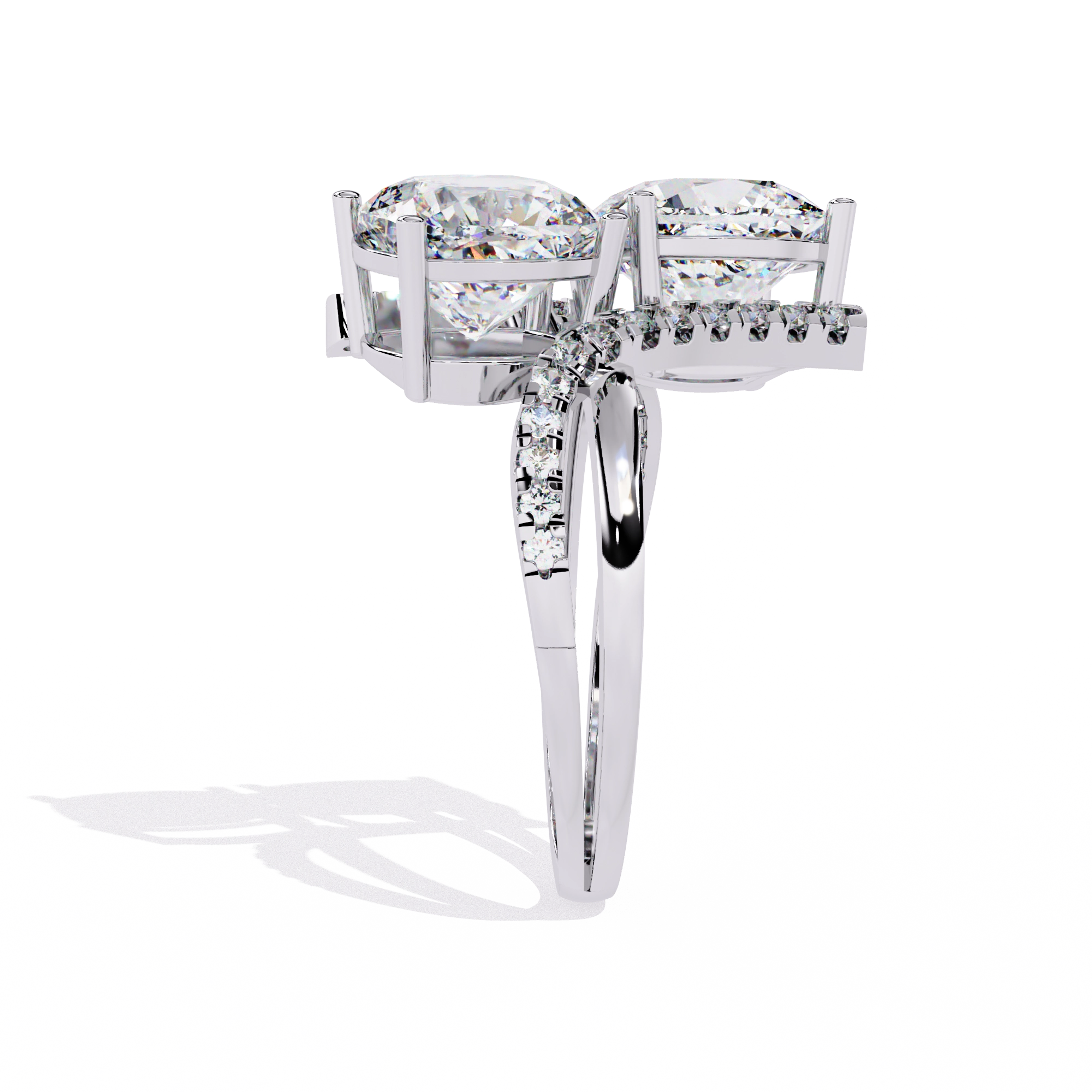 Luxury Twin Cushion Cut Diamond Ring