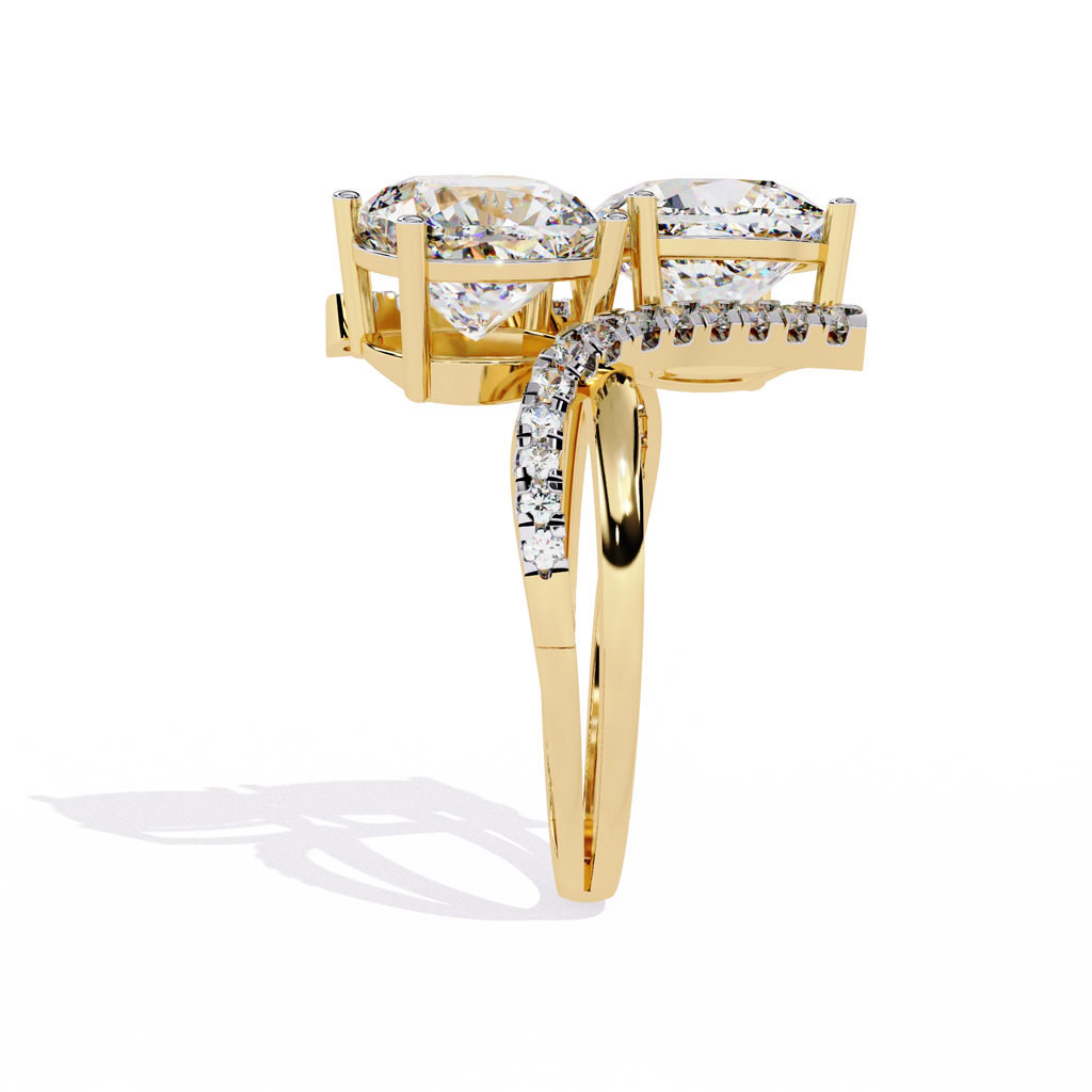 Luxury Twin Cushion Cut Diamond Ring