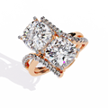 Luxury Twin Cushion Cut Diamond Ring