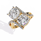 Luxury Twin Cushion Cut Diamond Ring