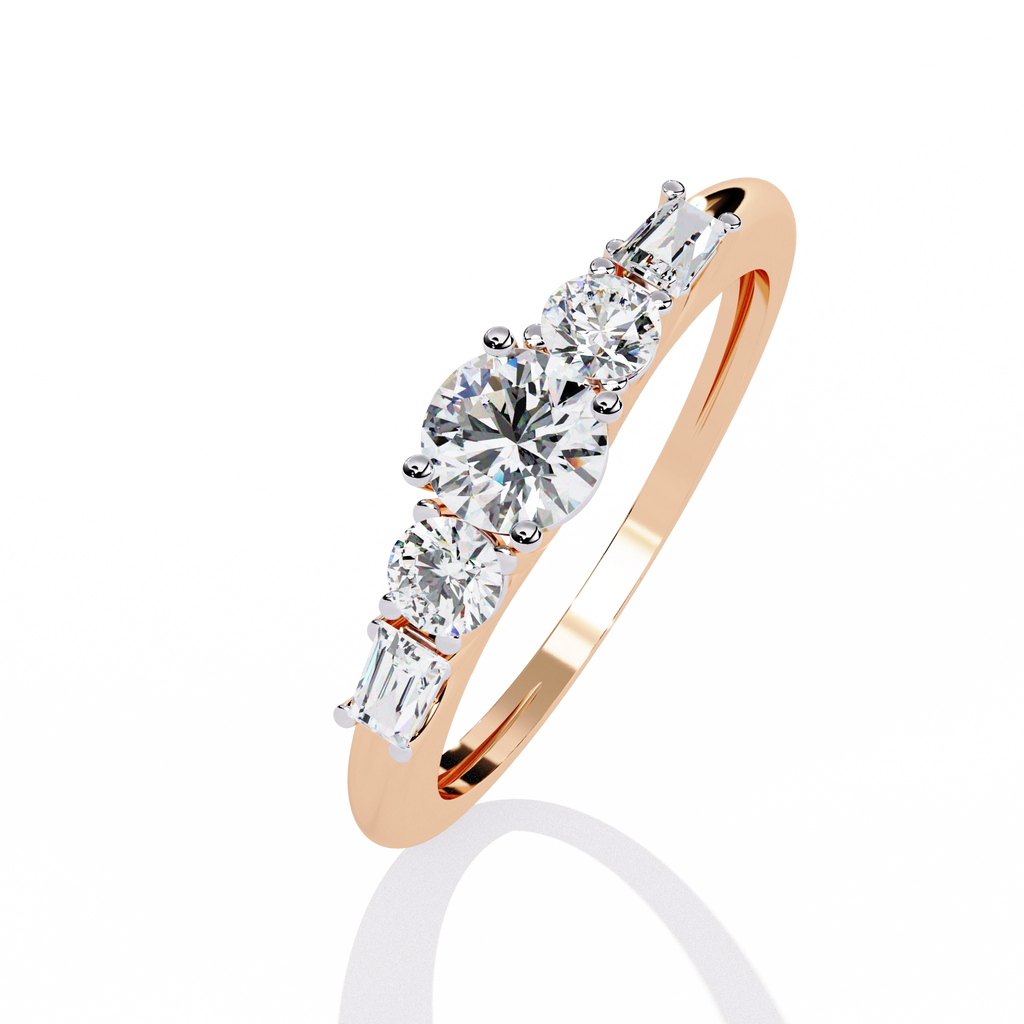 Elegant Five-Stone Diamond Ring