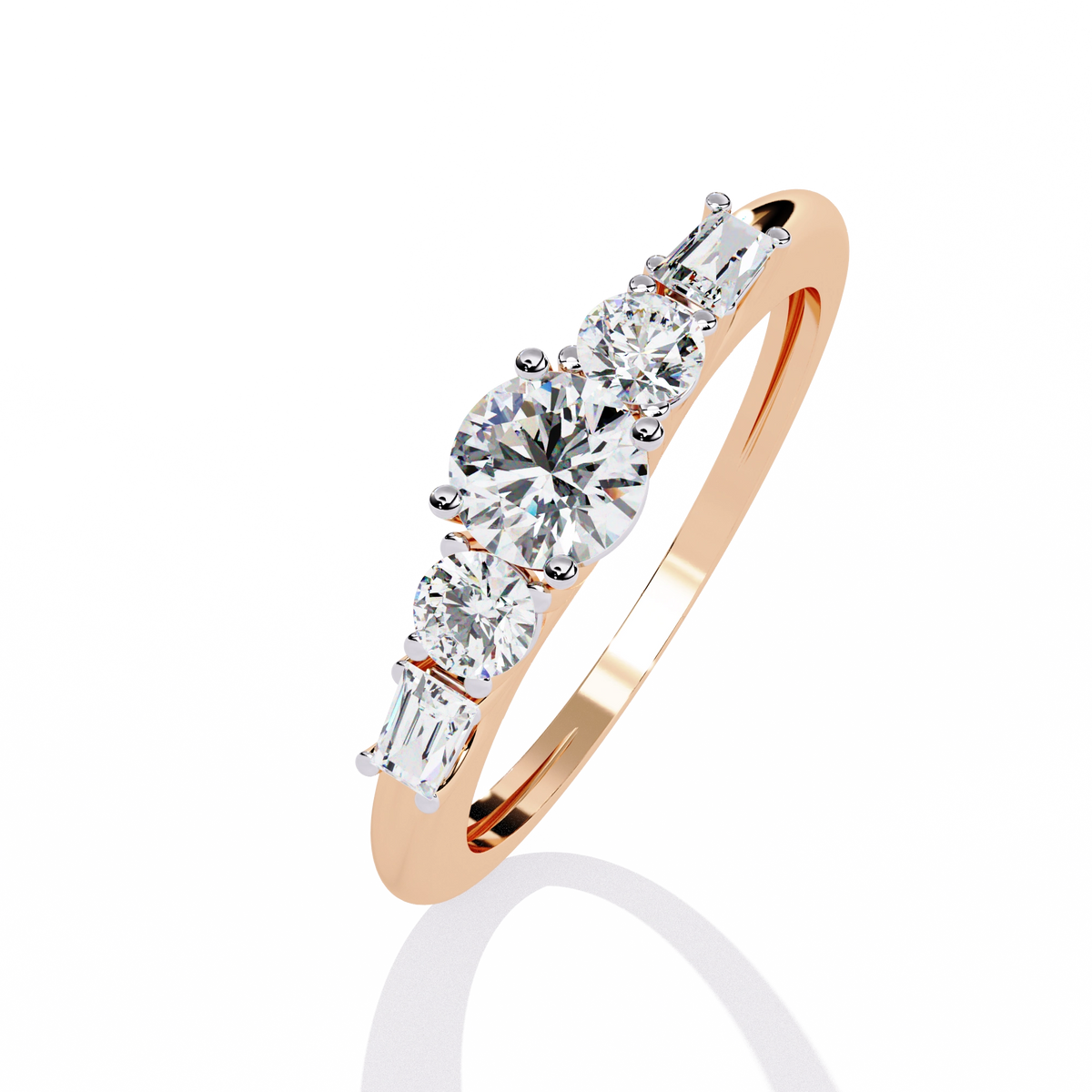 Elegant Five-Stone Diamond Ring