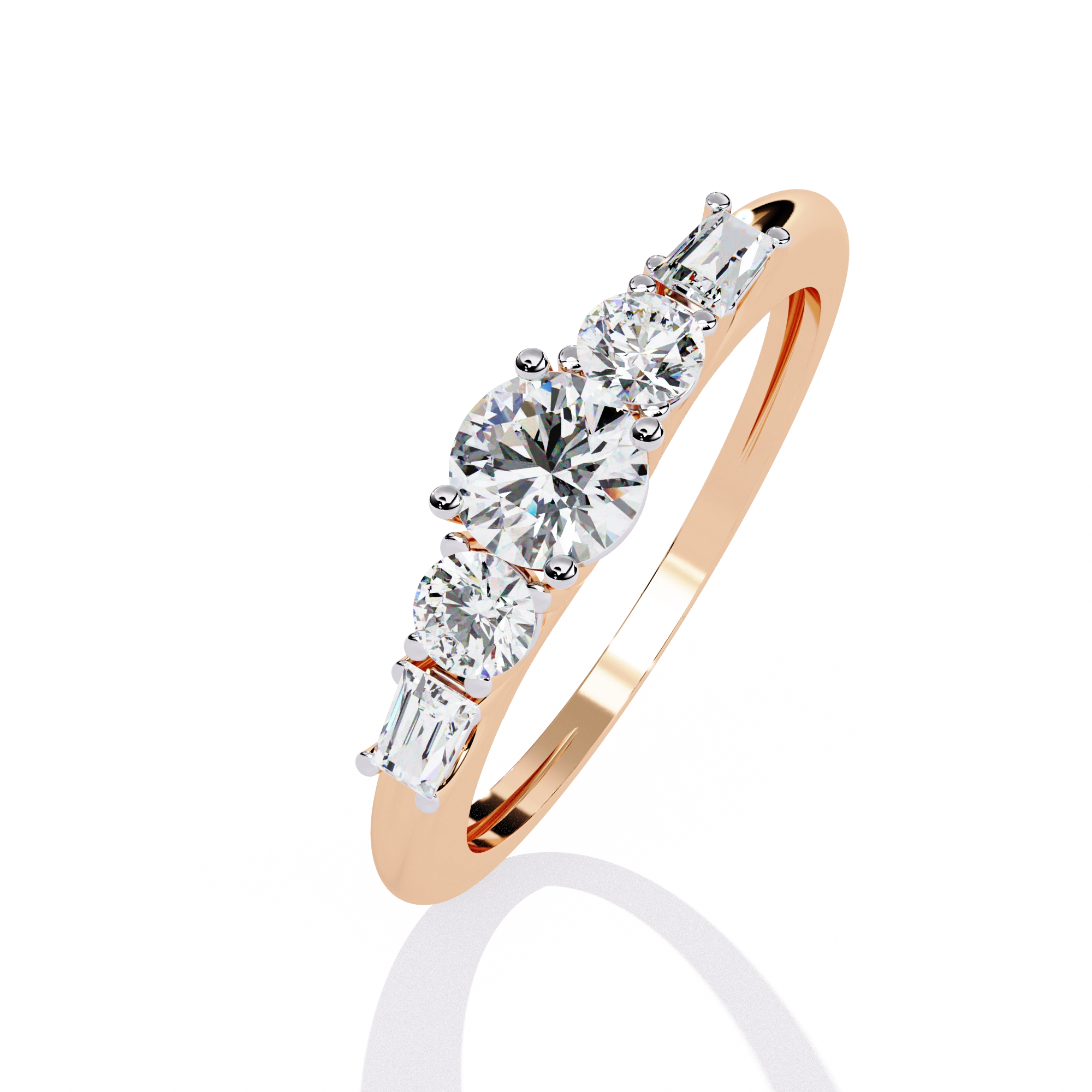 Elegant Five-Stone Diamond Ring
