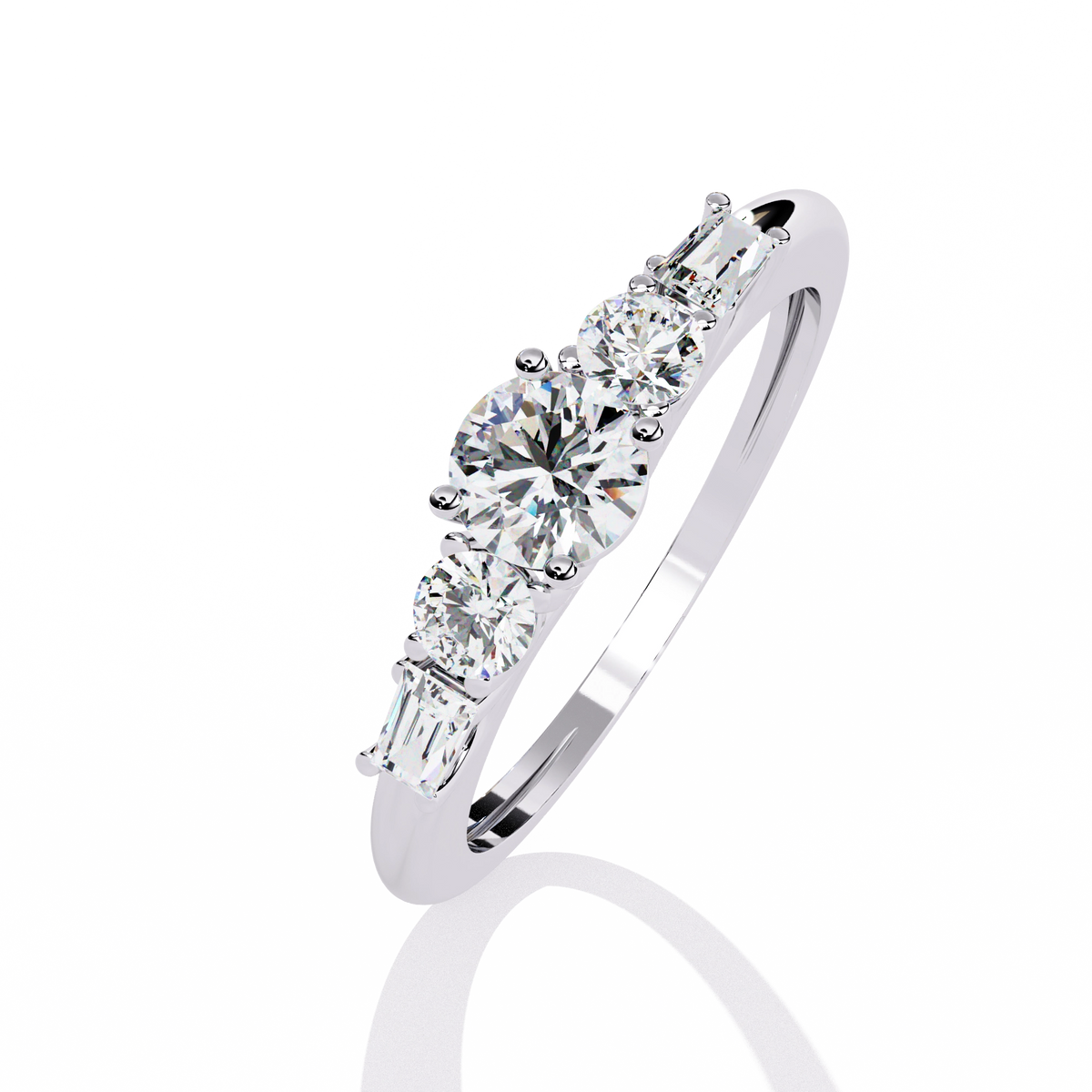 Elegant Five-Stone Diamond Ring