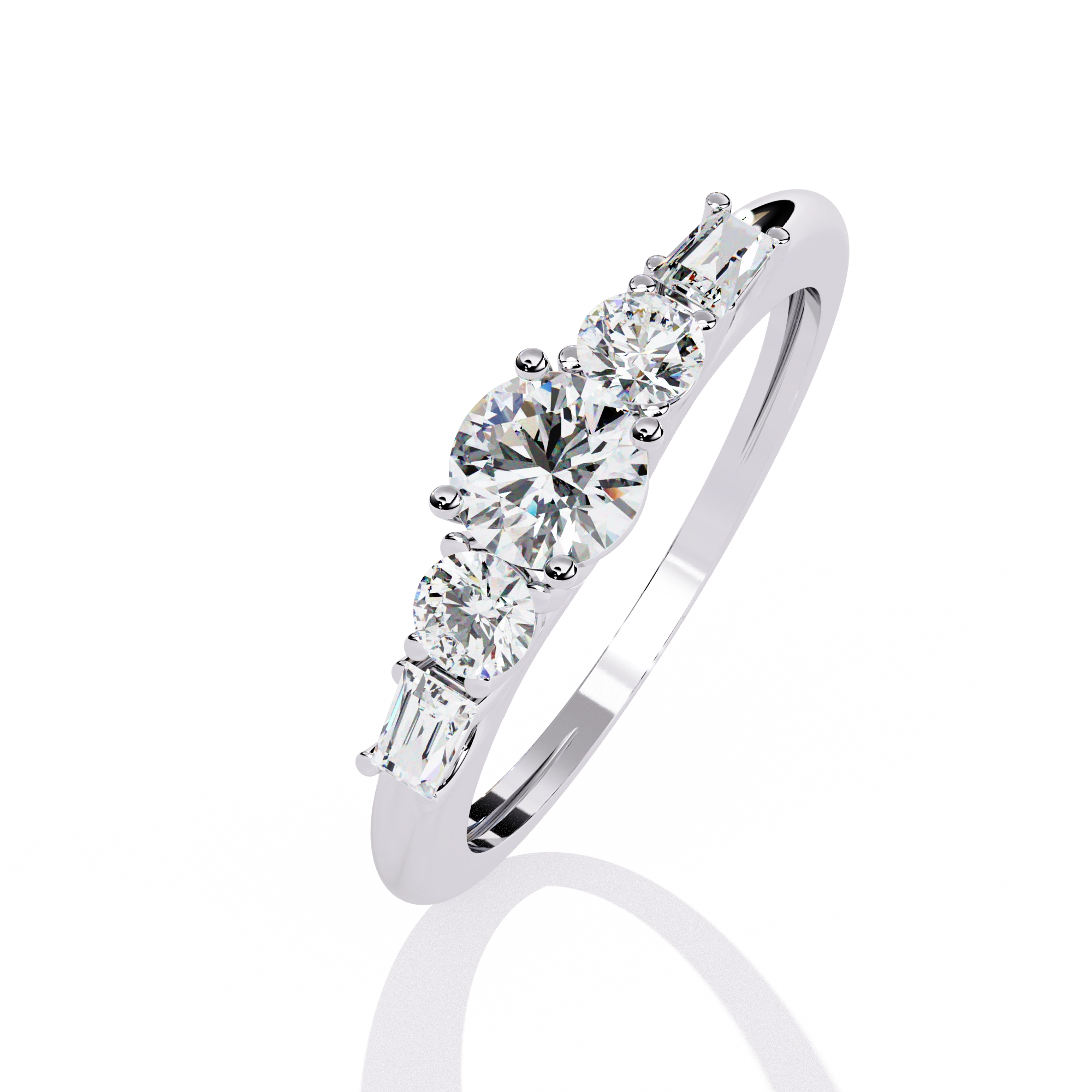 Elegant Five-Stone Diamond Ring