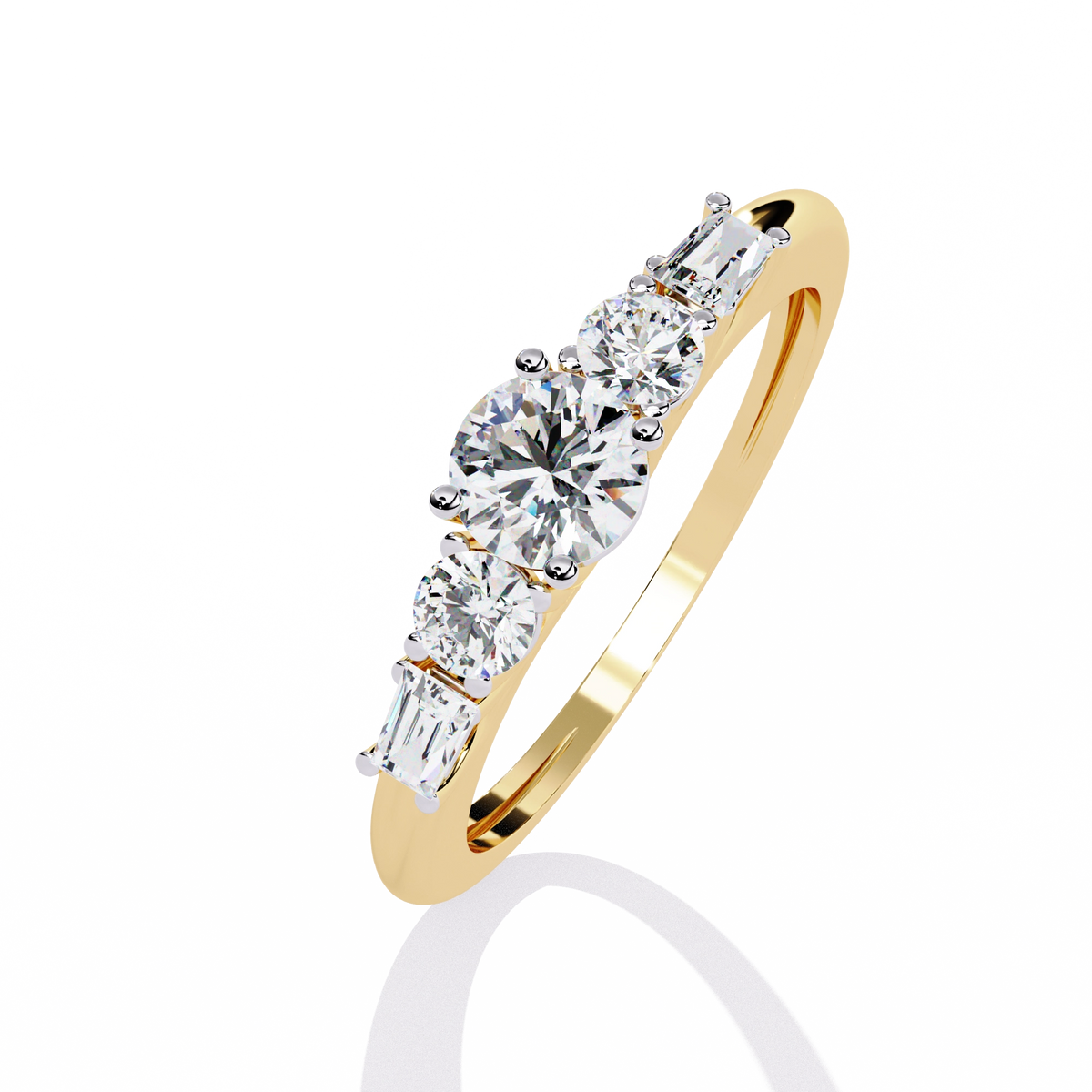 Elegant Five-Stone Diamond Ring