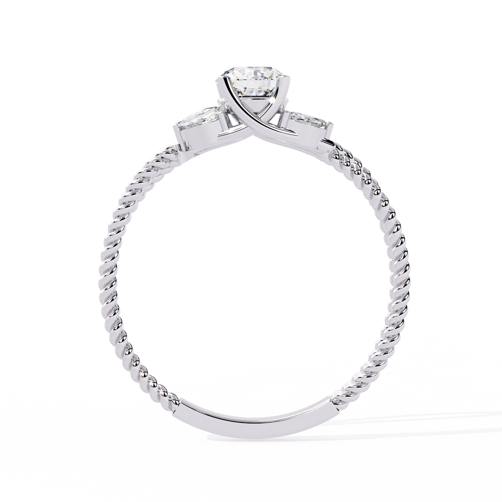 Vintage Twisted Diamond Solitaire Ring