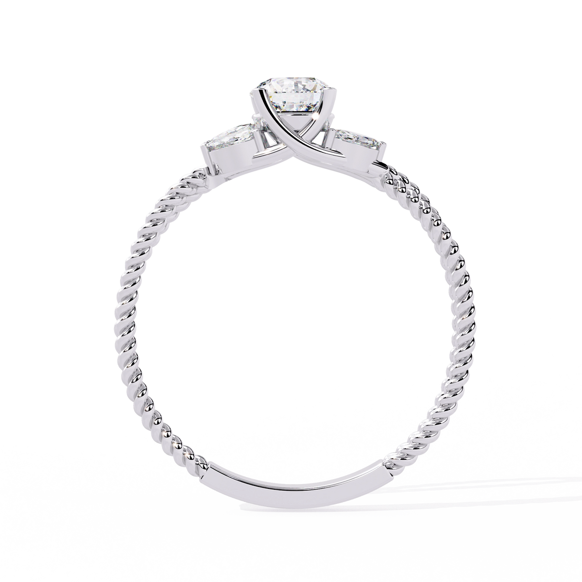 Vintage Twisted Diamond Solitaire Ring