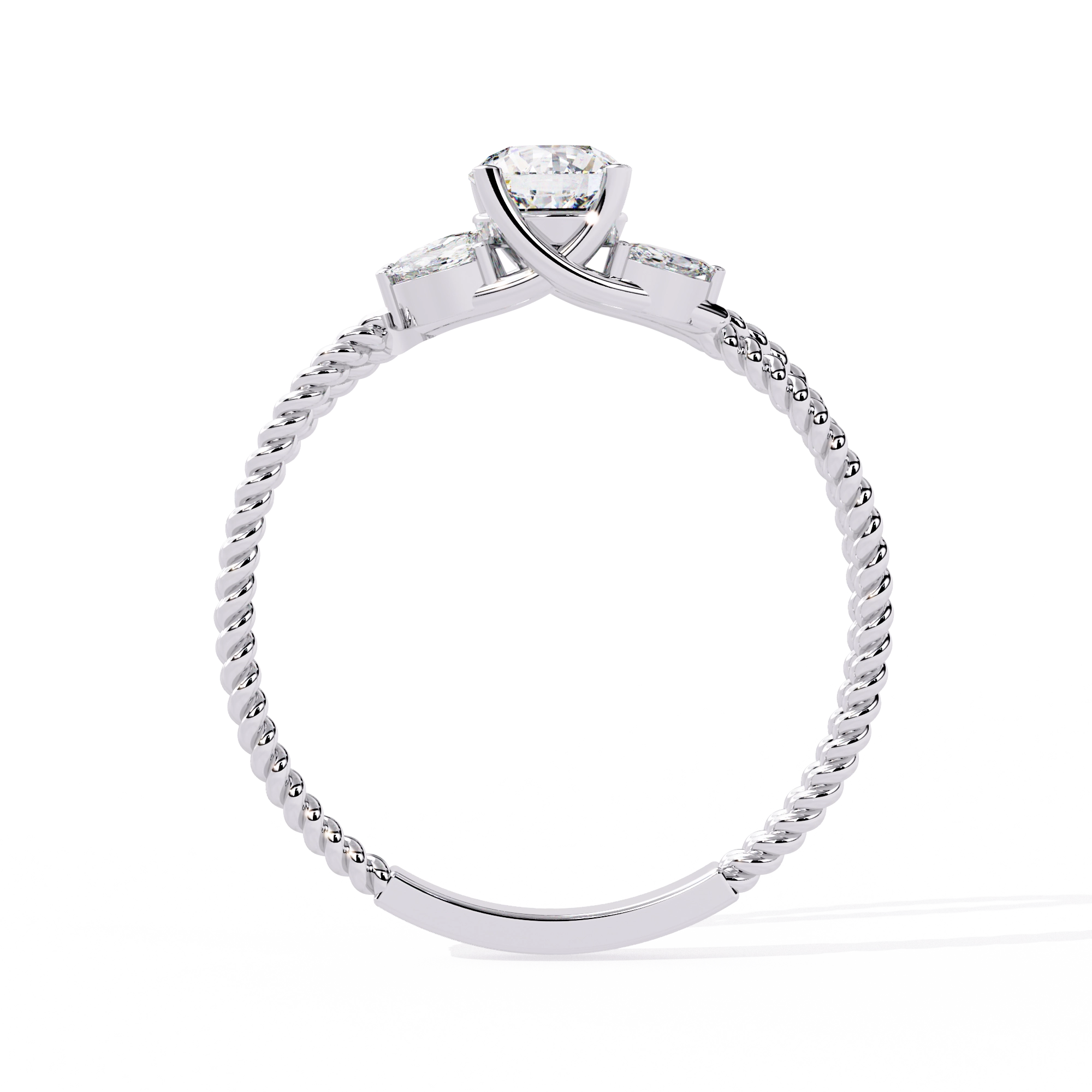 Vintage Twisted Diamond Solitaire Ring