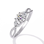 Vintage Twisted Diamond Solitaire Ring