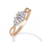 Vintage Twisted Diamond Solitaire Ring