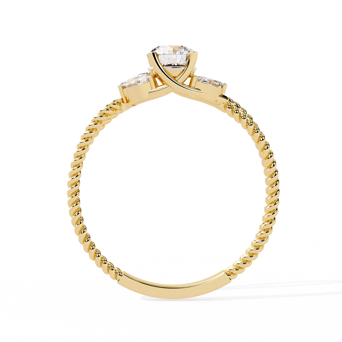 Vintage Twisted Diamond Solitaire Ring