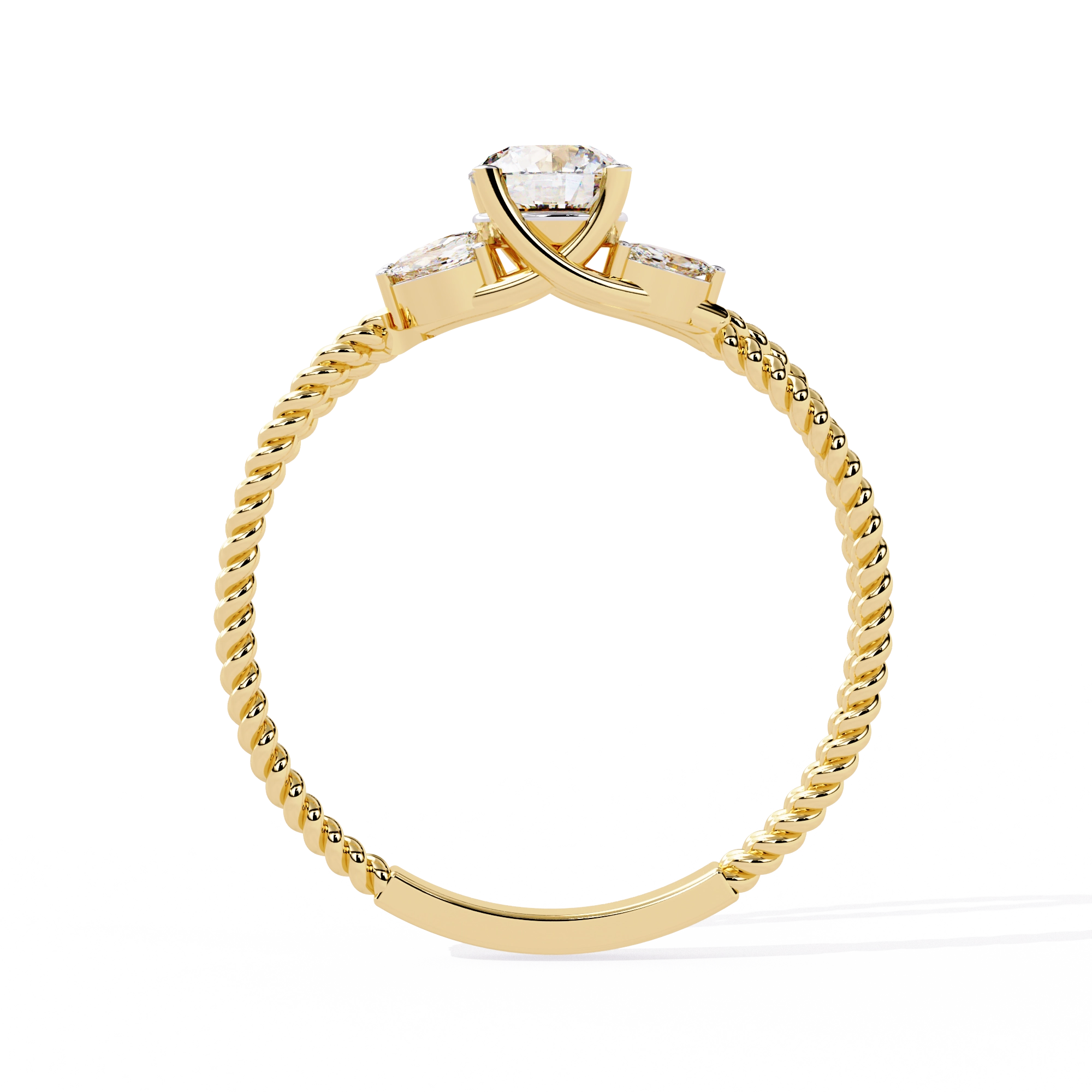 Vintage Twisted Diamond Solitaire Ring