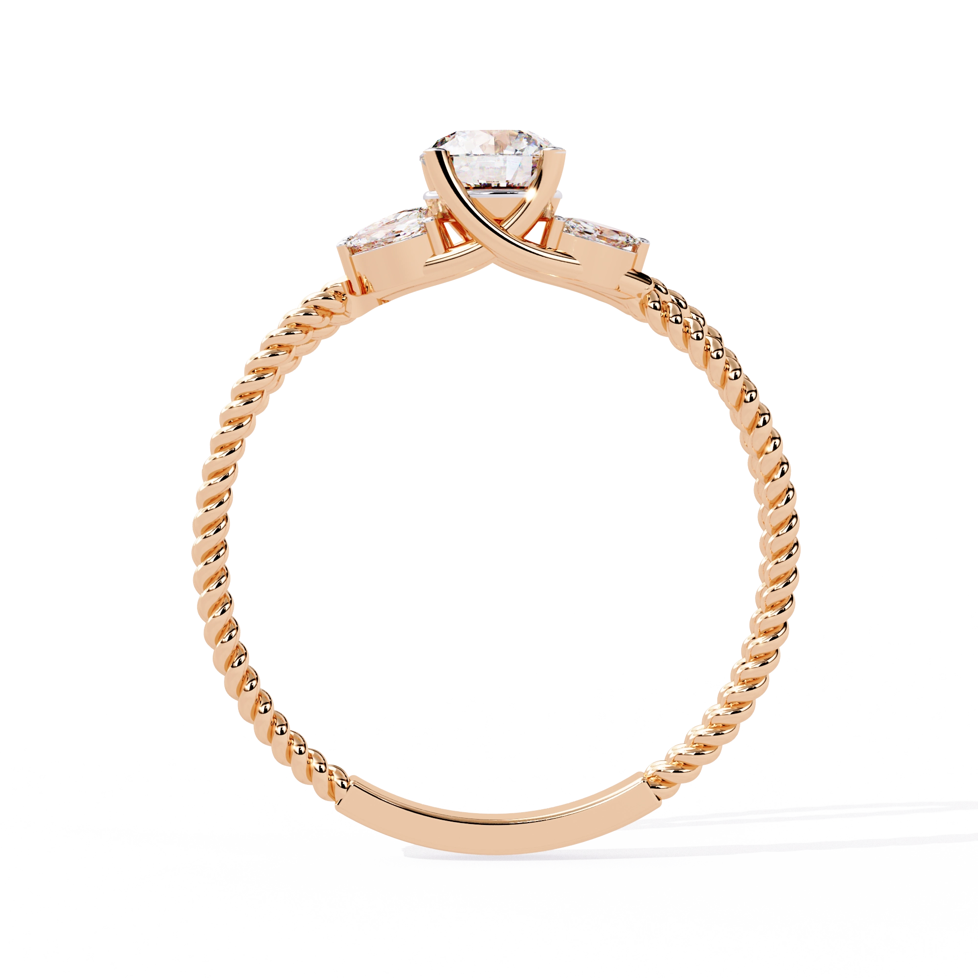 Vintage Twisted Diamond Solitaire Ring
