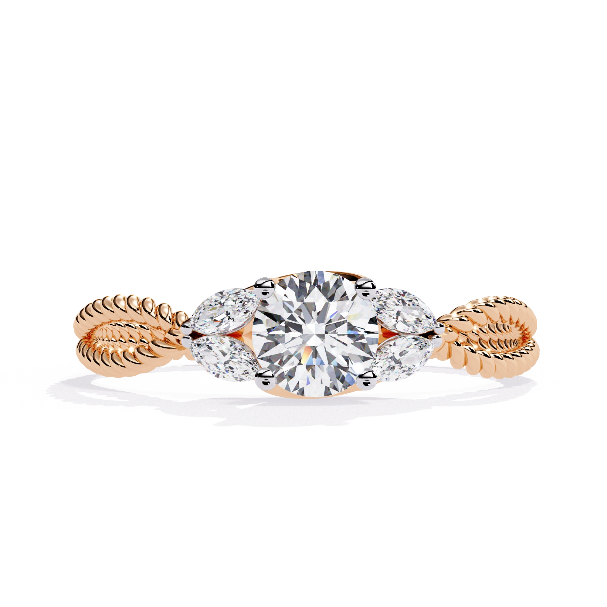 Vintage Twisted Diamond Solitaire Ring