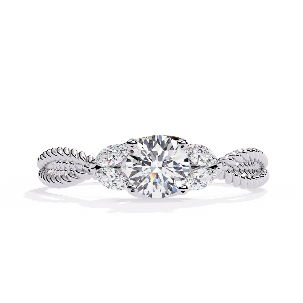 Vintage Twisted Diamond Solitaire Ring