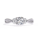 Vintage Twisted Diamond Solitaire Ring