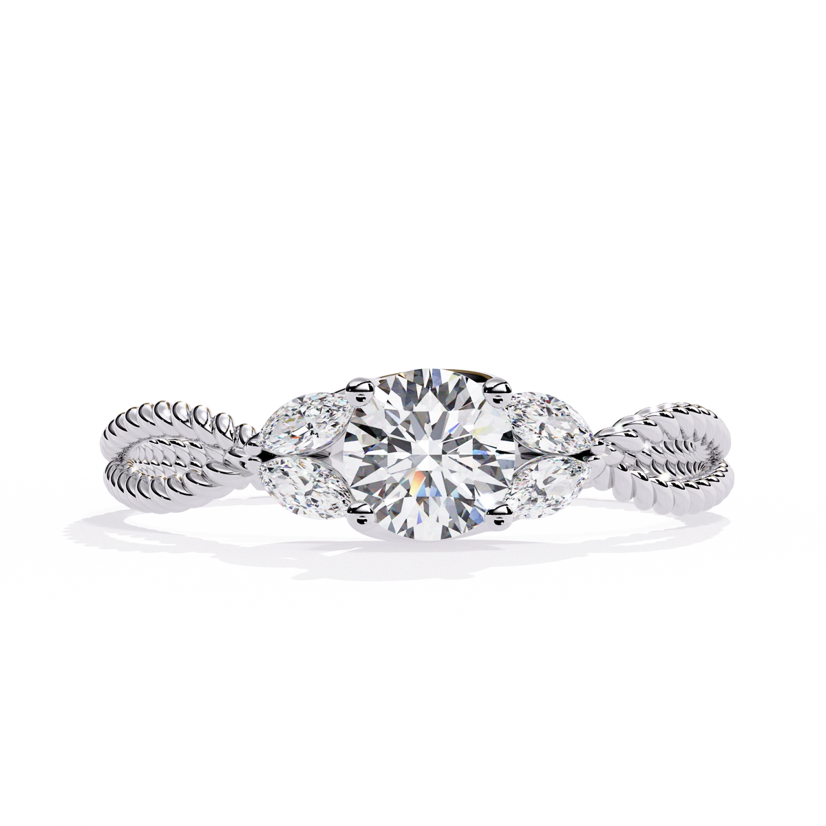 Vintage Twisted Diamond Solitaire Ring