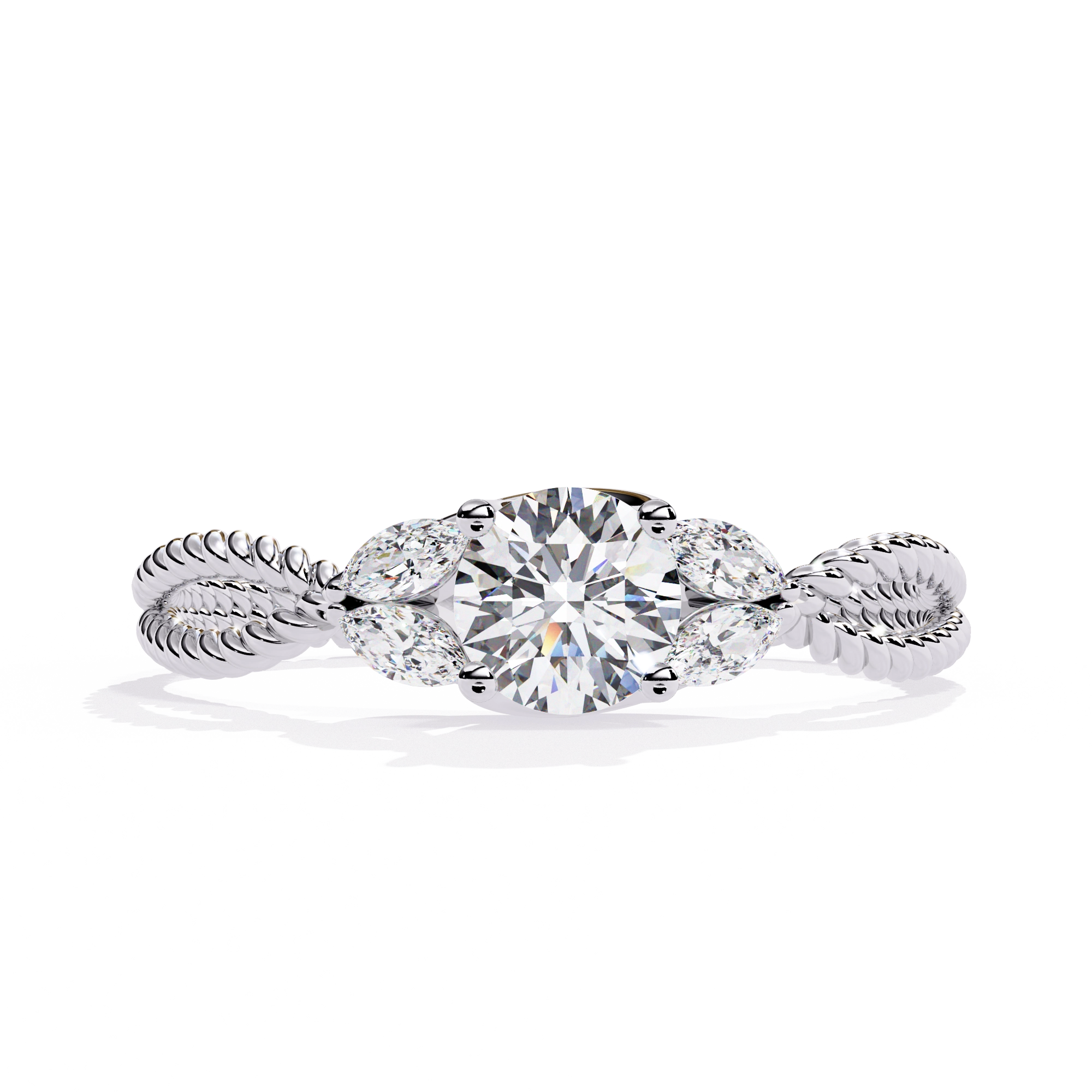 Vintage Twisted Diamond Solitaire Ring