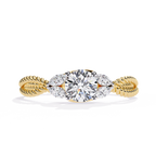 Vintage Twisted Diamond Solitaire Ring