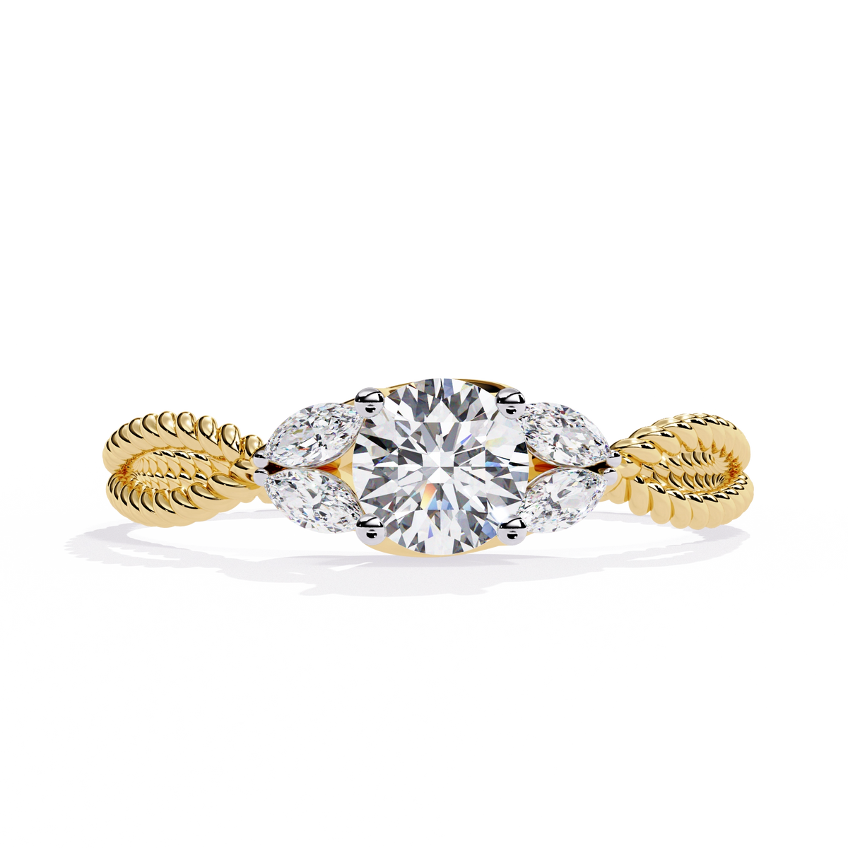 Vintage Twisted Diamond Solitaire Ring