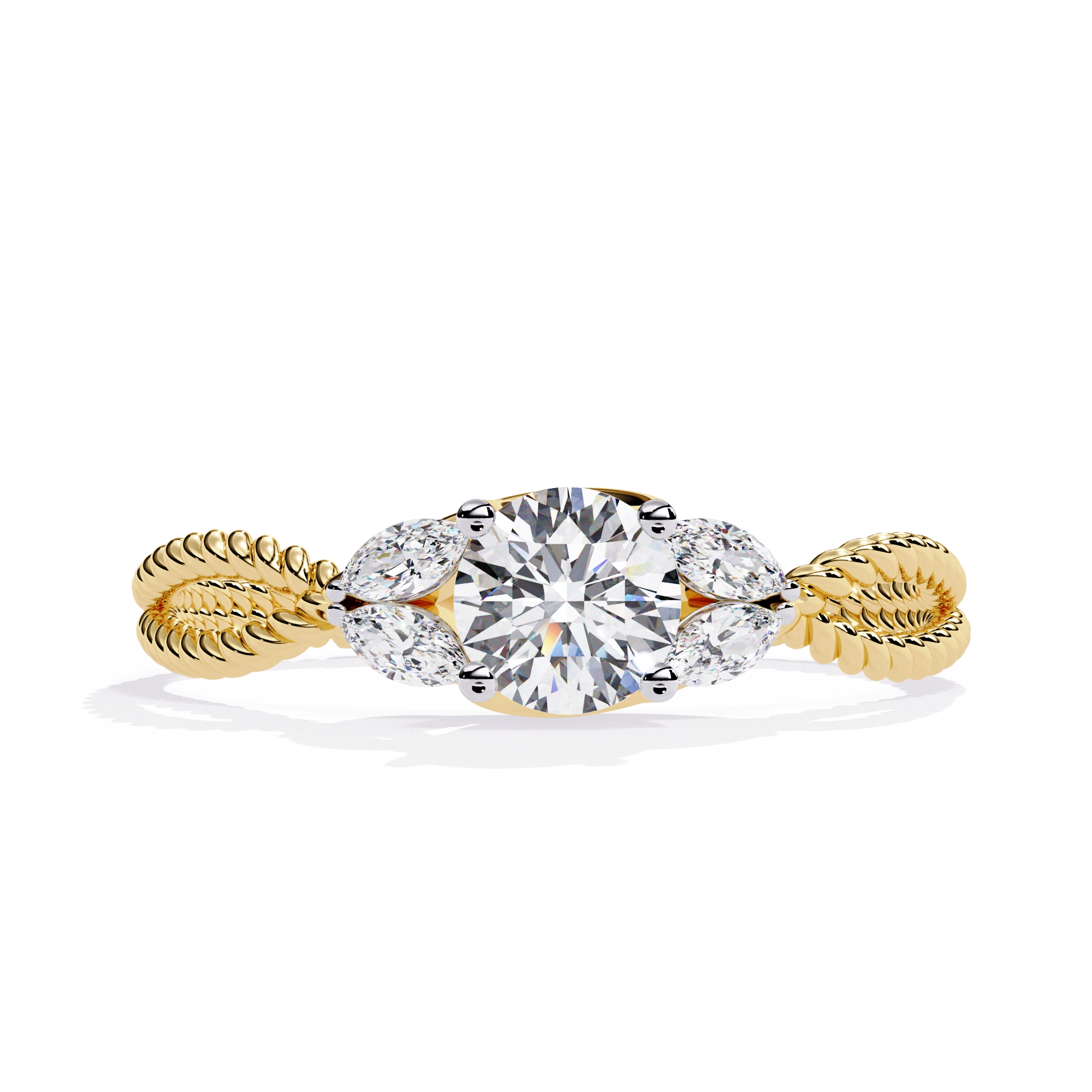 Vintage Twisted Diamond Solitaire Ring