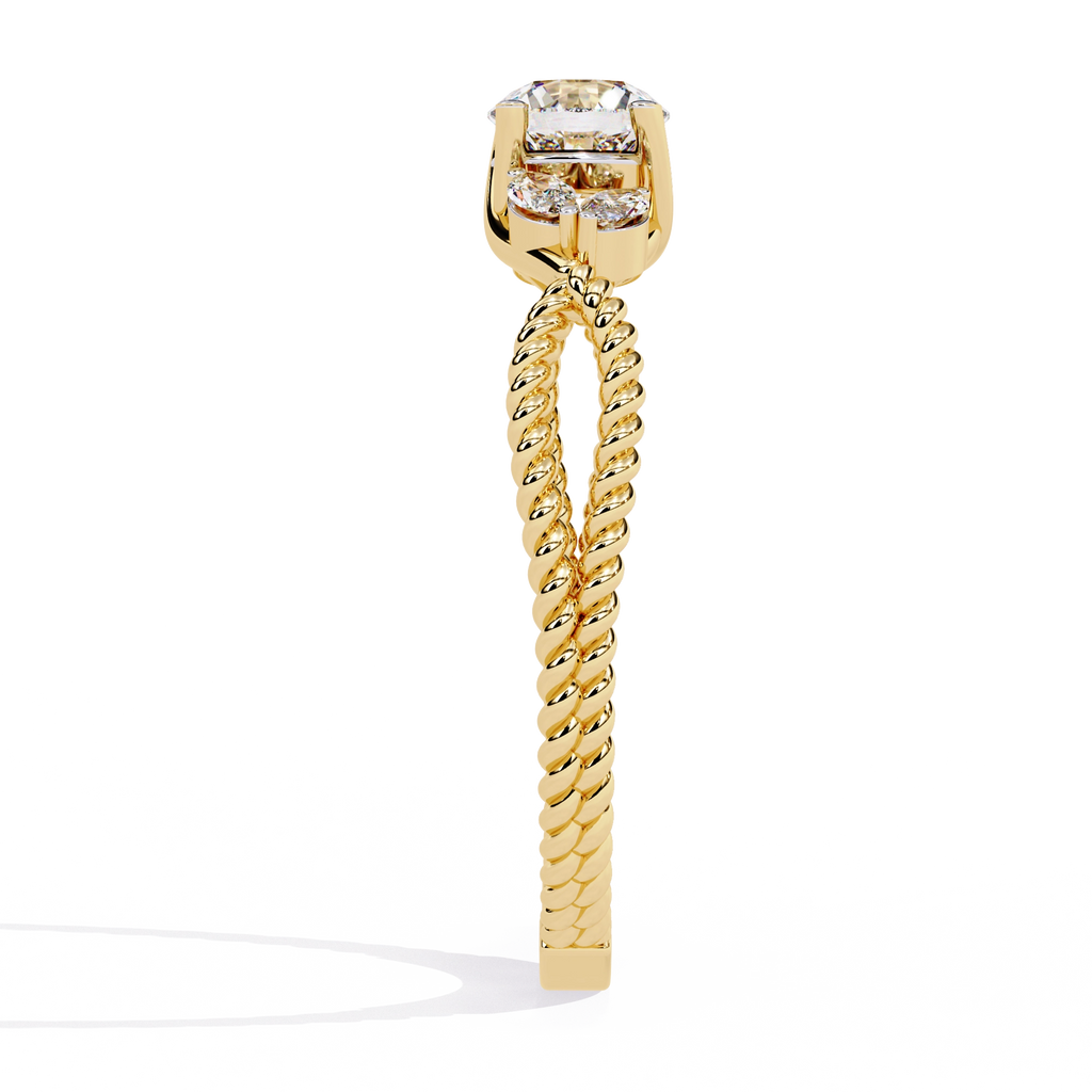 Vintage Twisted Diamond Solitaire Ring