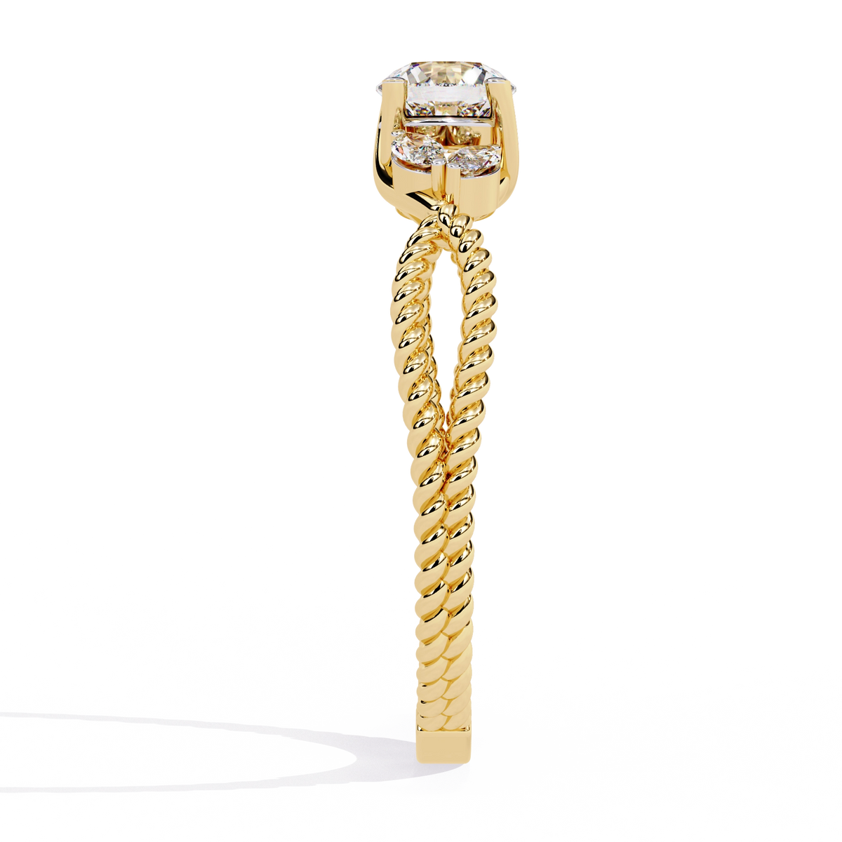 Vintage Twisted Diamond Solitaire Ring