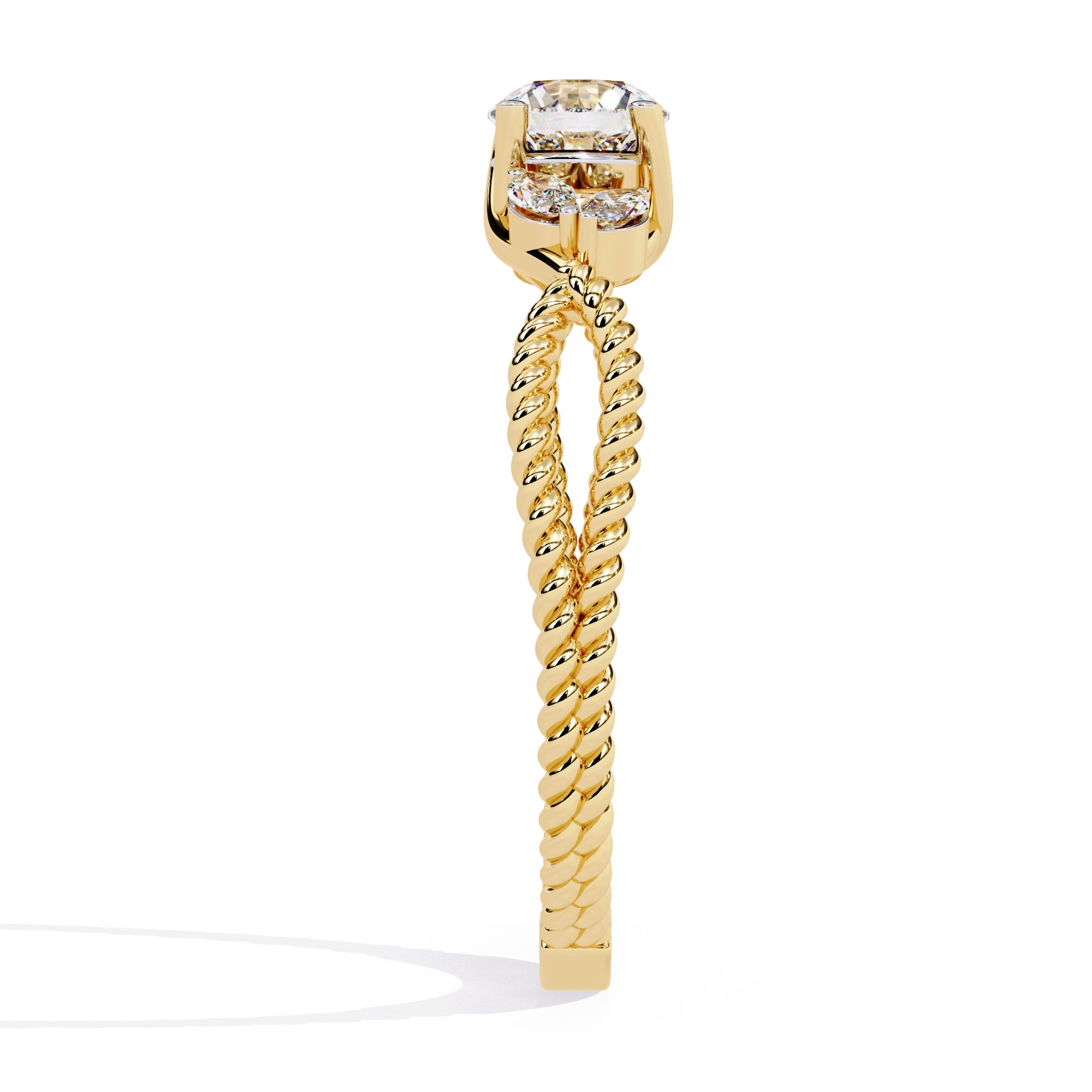 Vintage Twisted Diamond Solitaire Ring